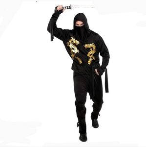 🆕 Black Dragon Ninja Costume - Adult Standard -No Mask and Belt Included